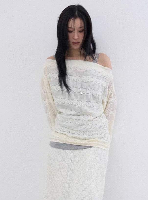 Off shoulder knit top