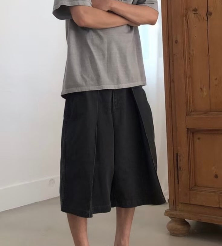 Unisex 拼布闊短褲