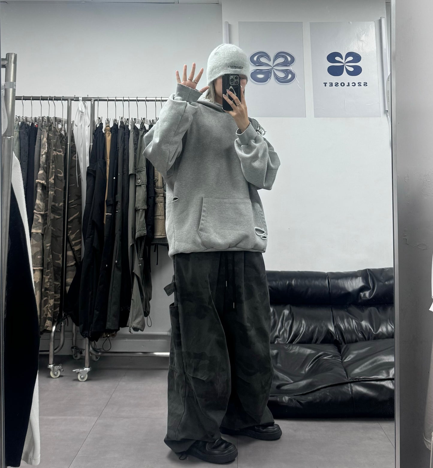 Unisex 扎染破爛hoodie