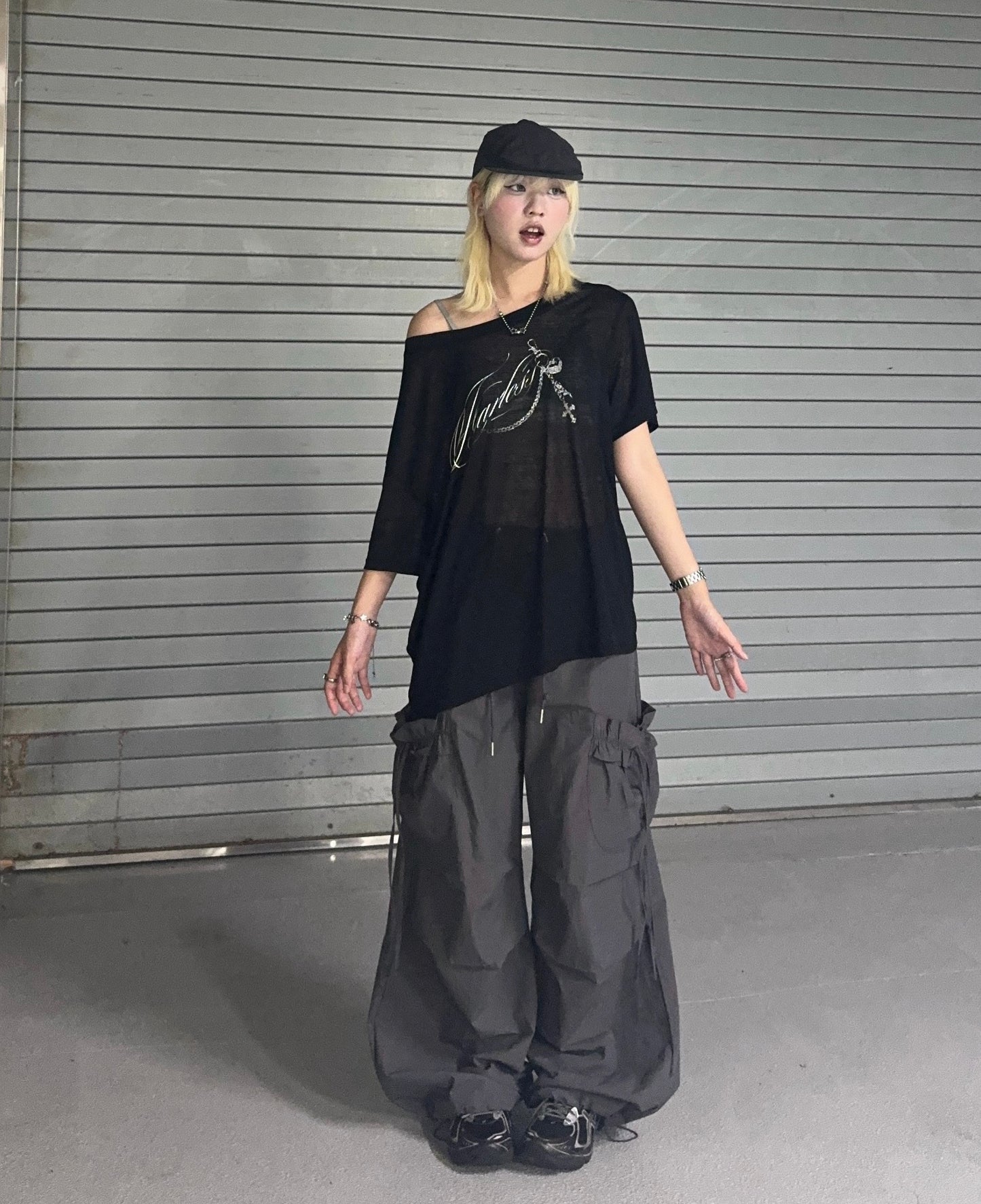 Oversized off shoulder tee