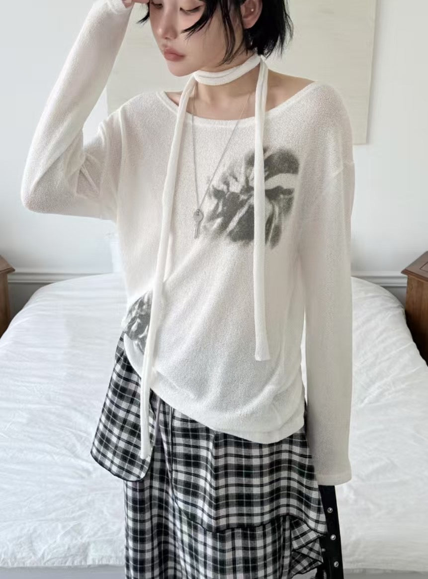 Flower scarf top