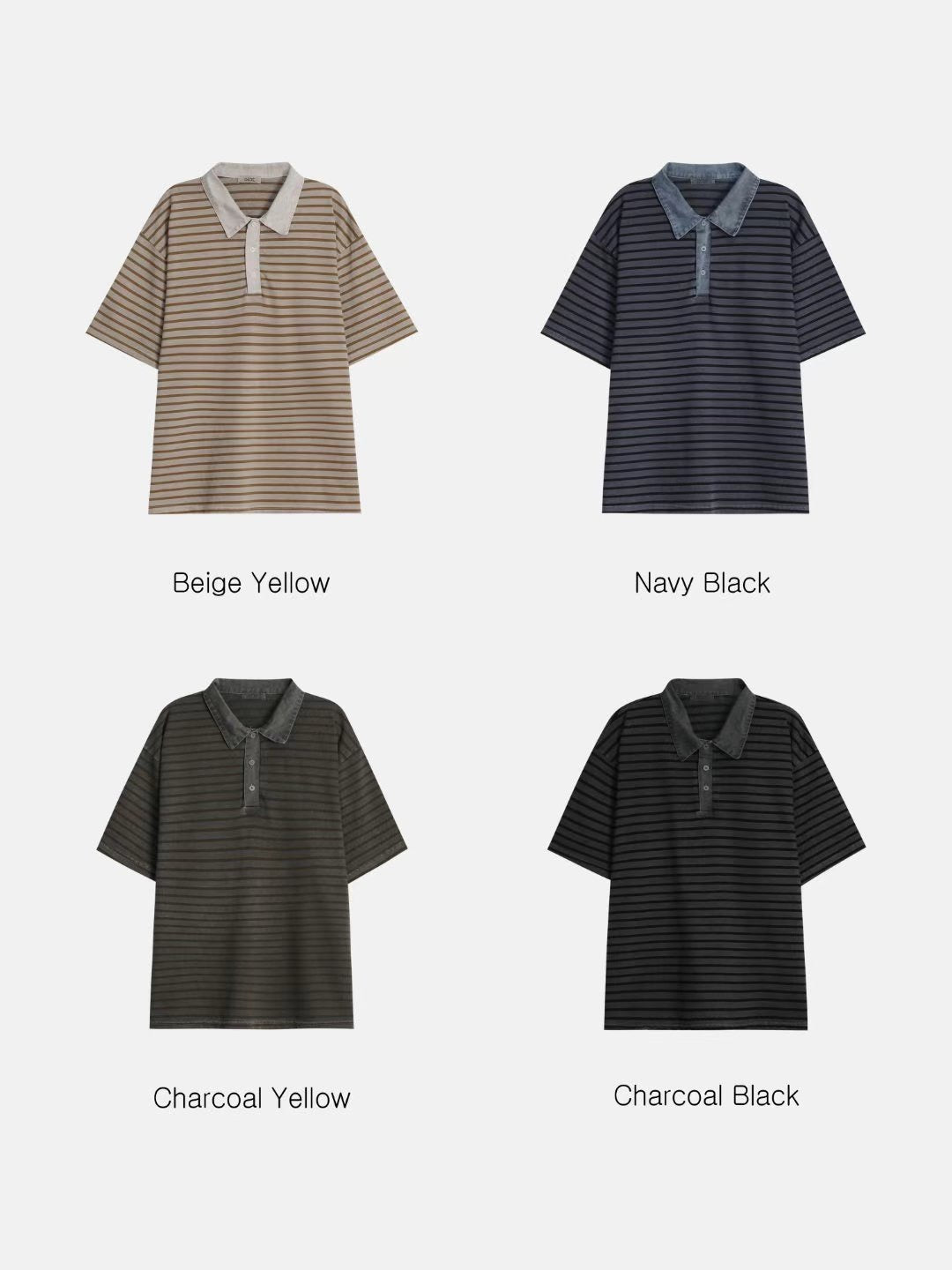 Unisex牛仔領polo top
