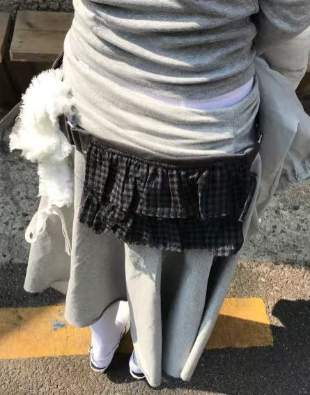 3 way checked belt bag