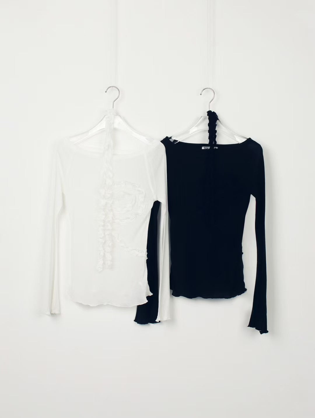 Ruffle flower scarf top set