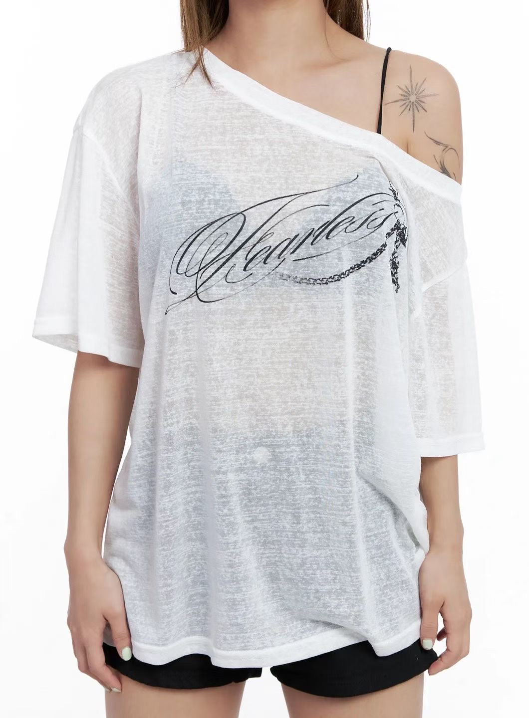 Oversized off shoulder tee