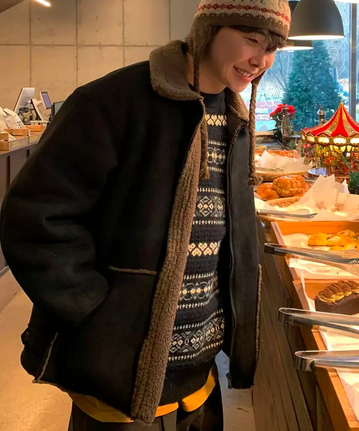 Unisex 有麂皮毛外套