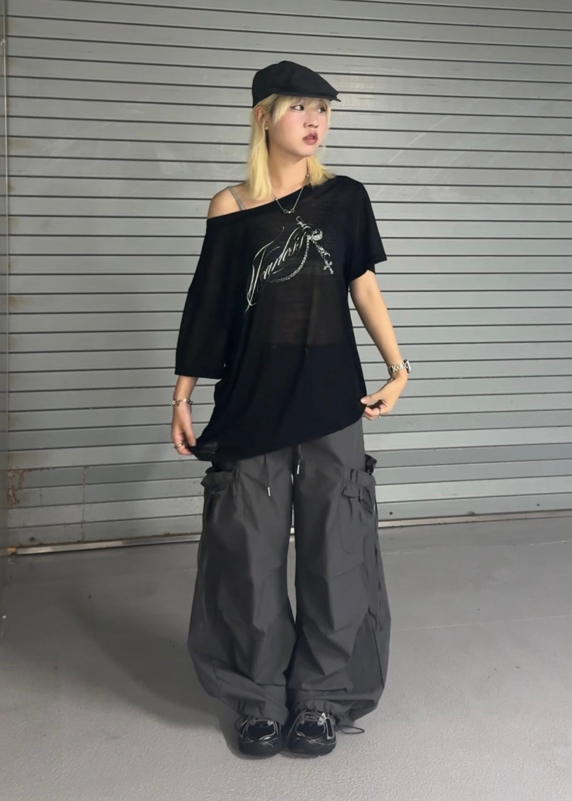 Oversized off shoulder tee
