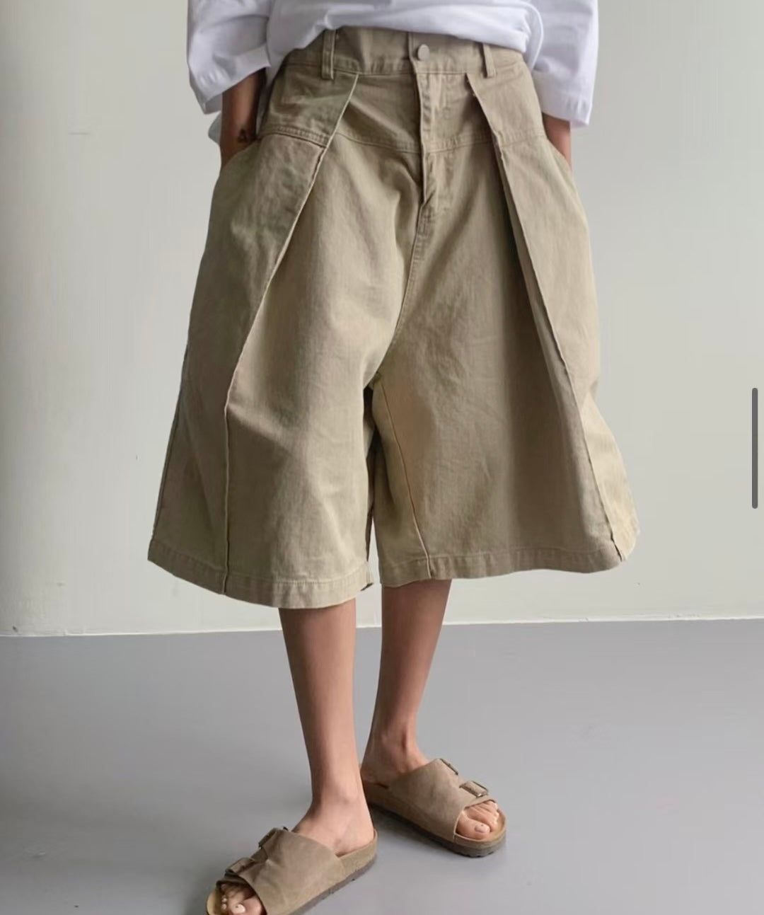 Unisex 拼布闊短褲