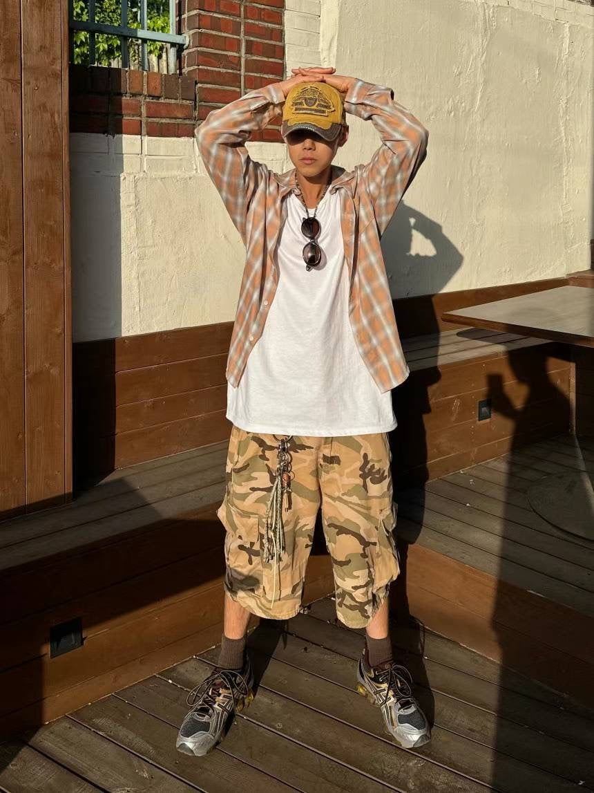 Unisex迷彩五分褲