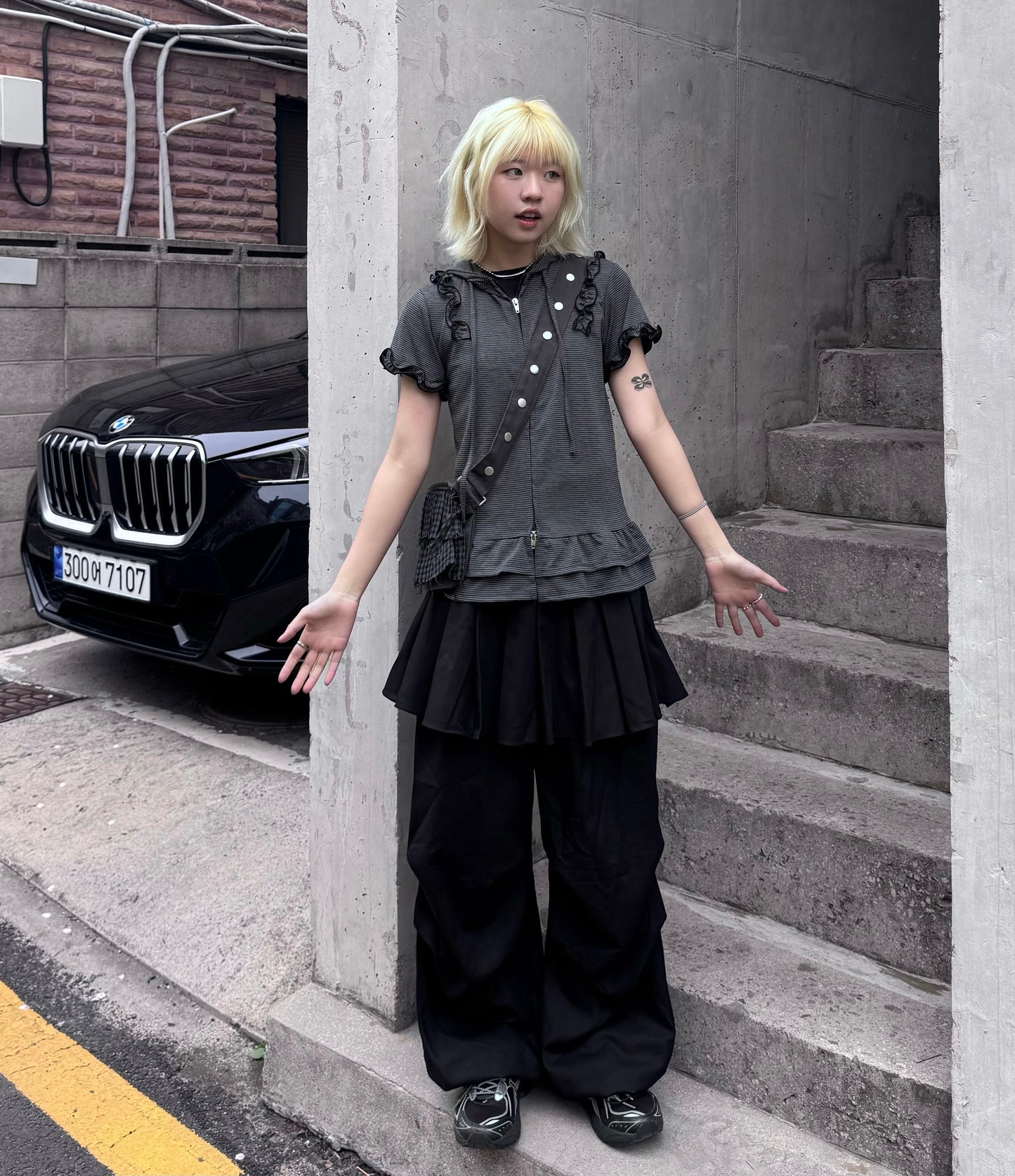 3 way checked belt bag