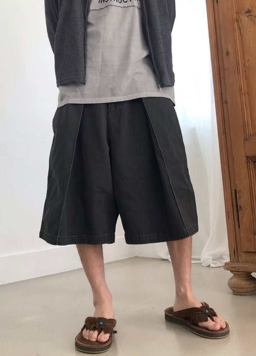 Unisex 拼布闊短褲