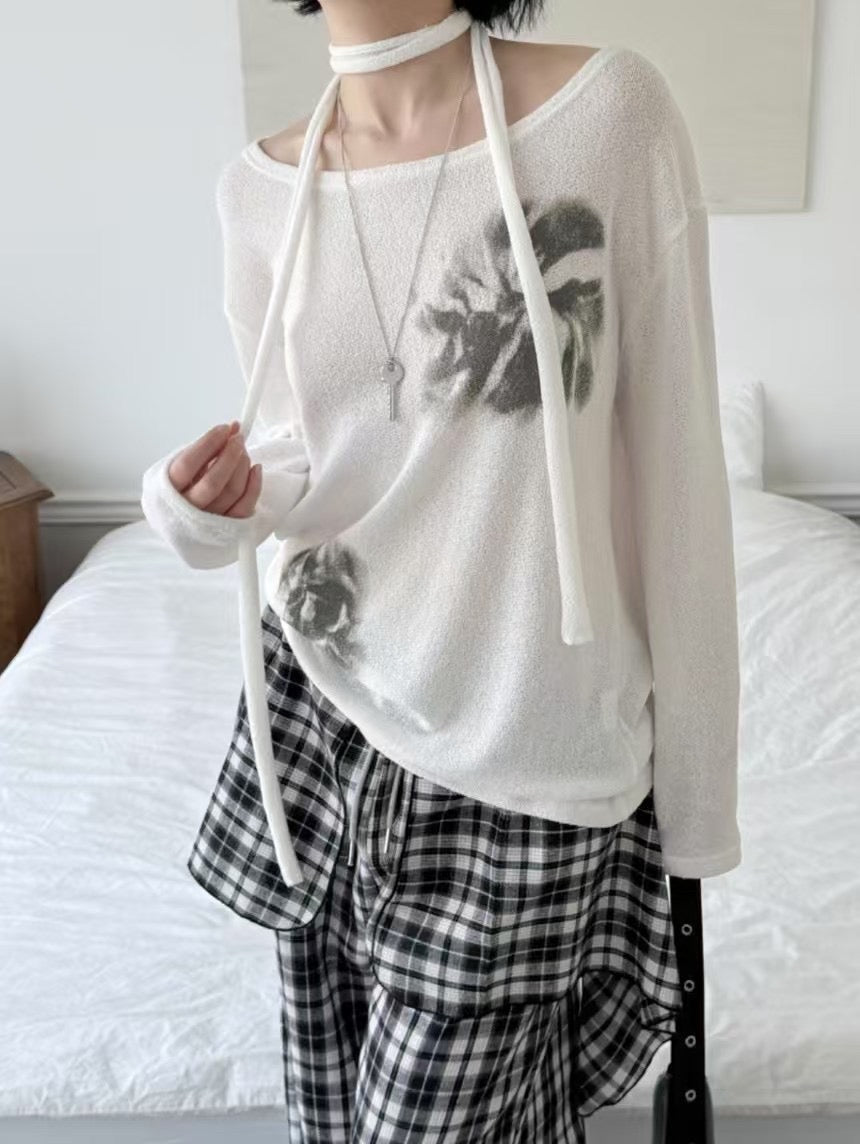 Flower scarf top