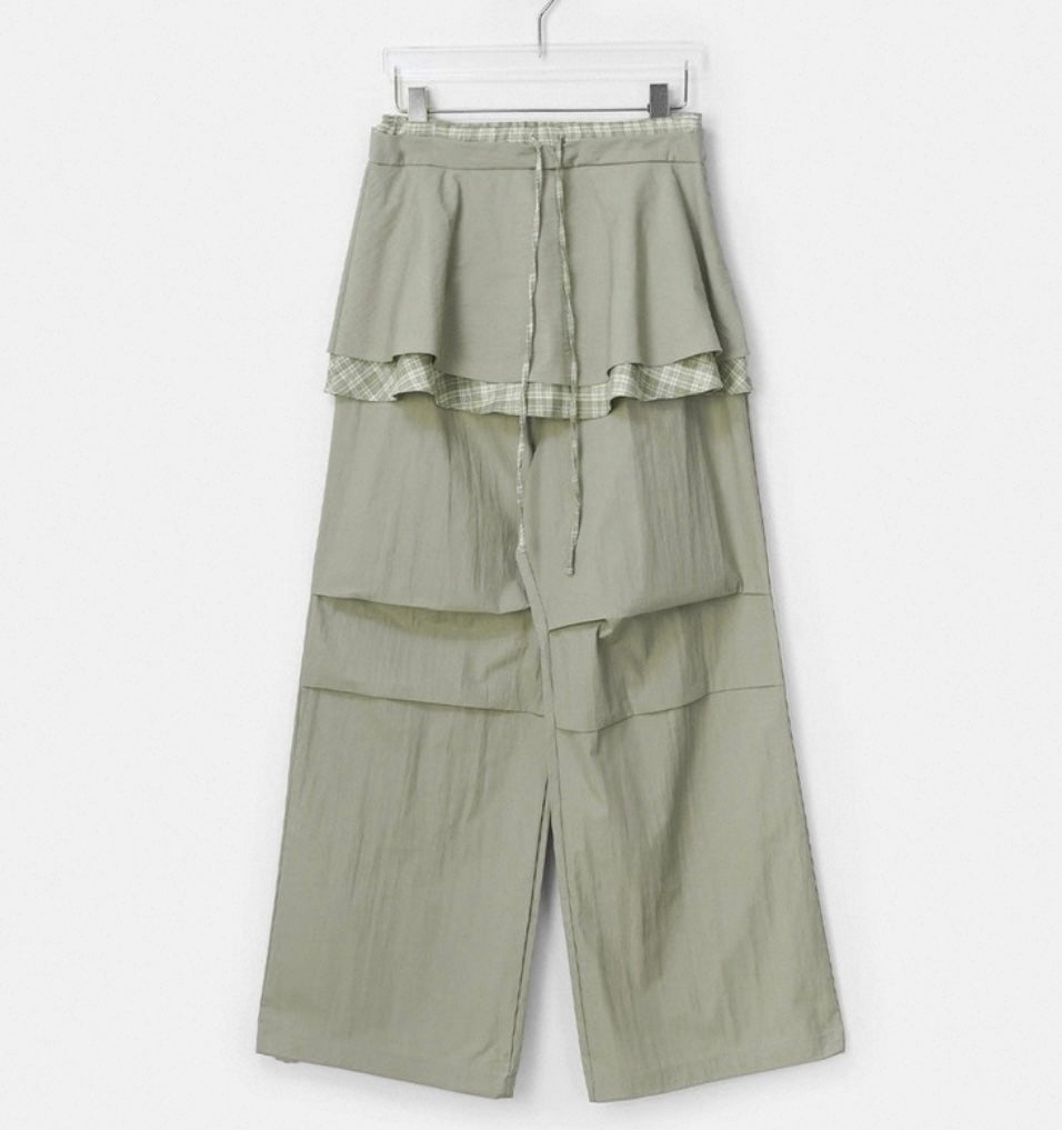 Special checked layer pants