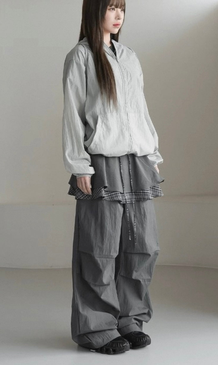 Special checked layer pants