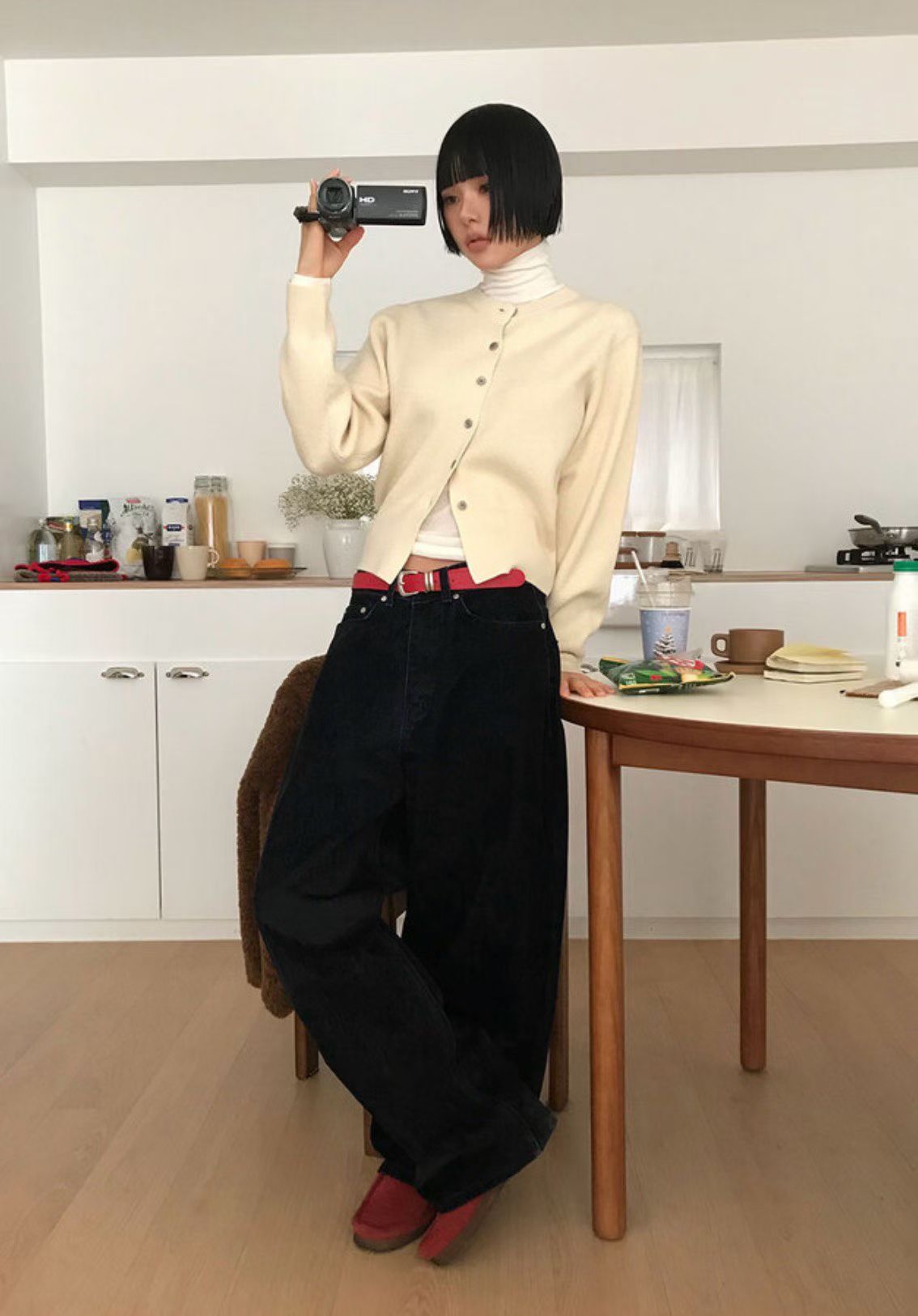 Unisex絲絨牛仔褲