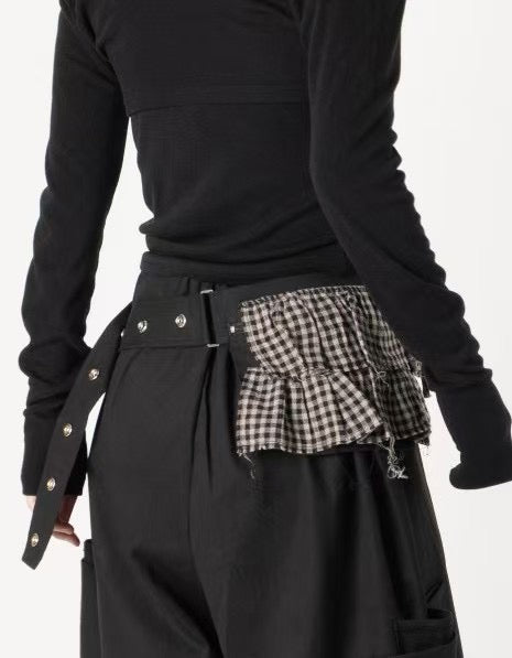 3 way checked belt bag
