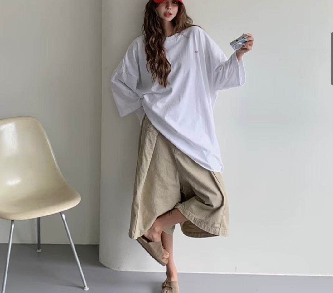 Unisex 拼布闊短褲