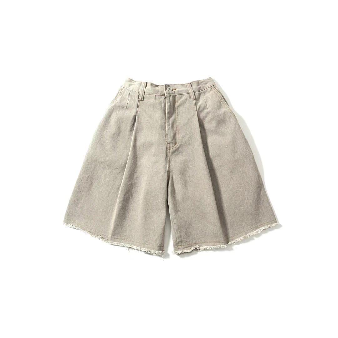 unisex 五分流蘇牛仔褲