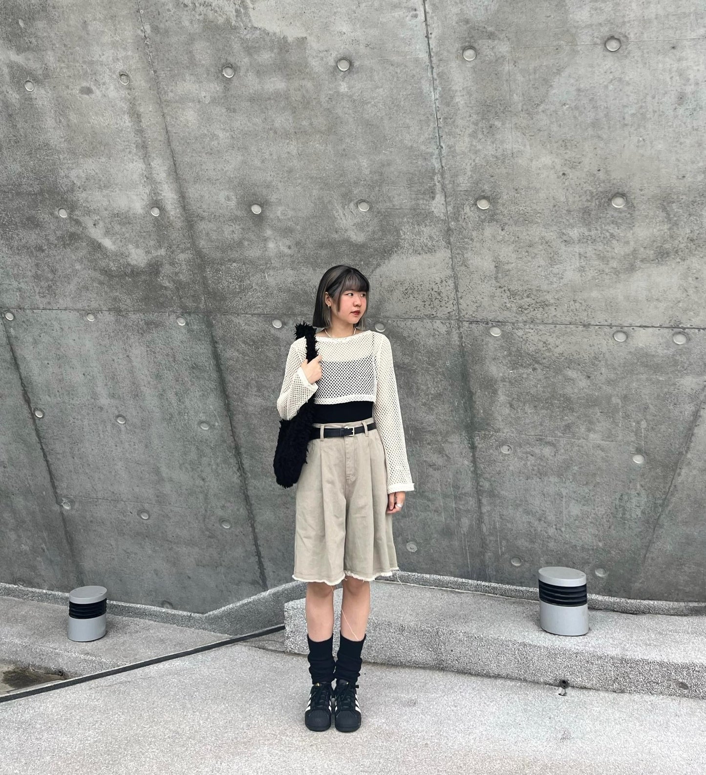 unisex 五分流蘇牛仔褲