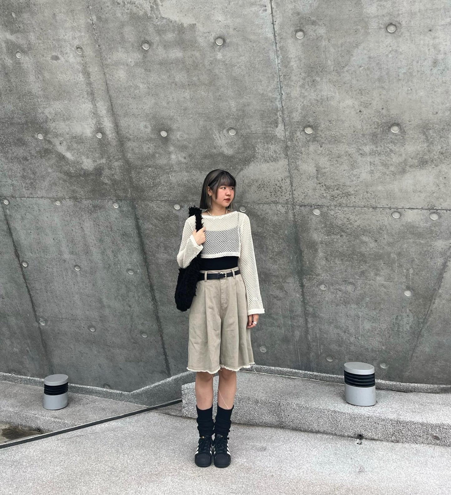 unisex 五分流蘇牛仔褲