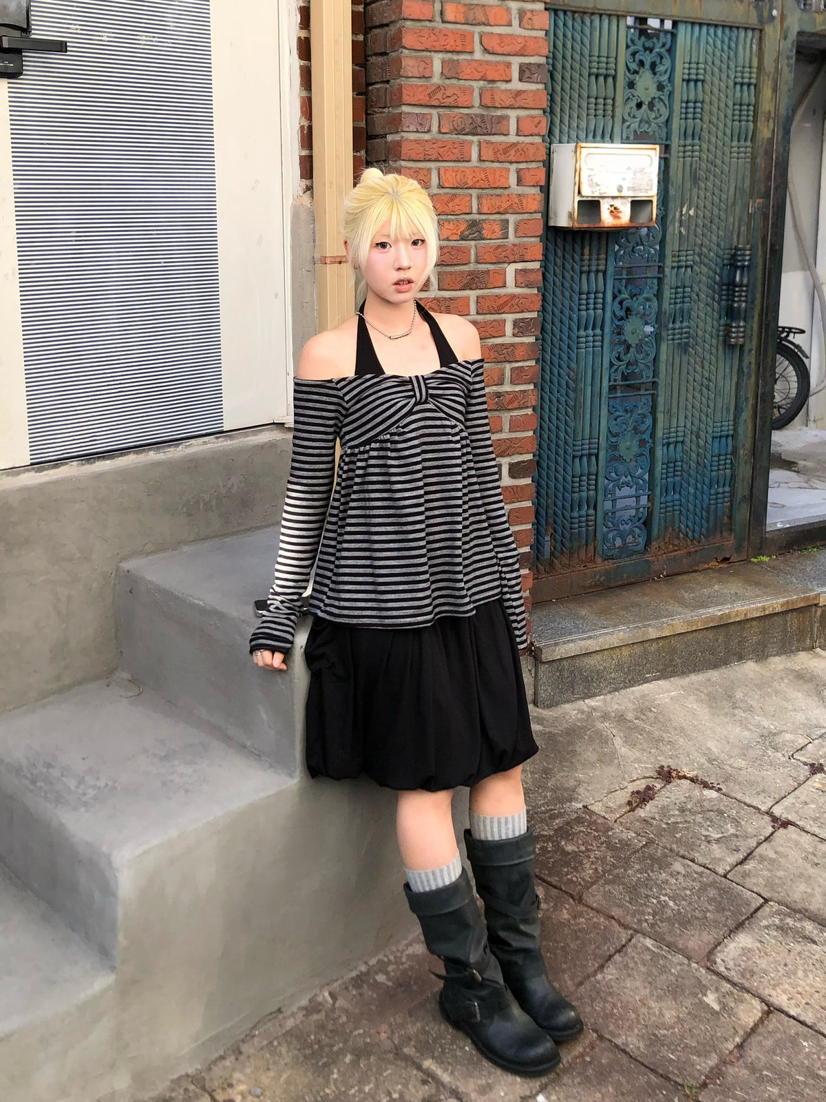 Ribbon off shoulder top