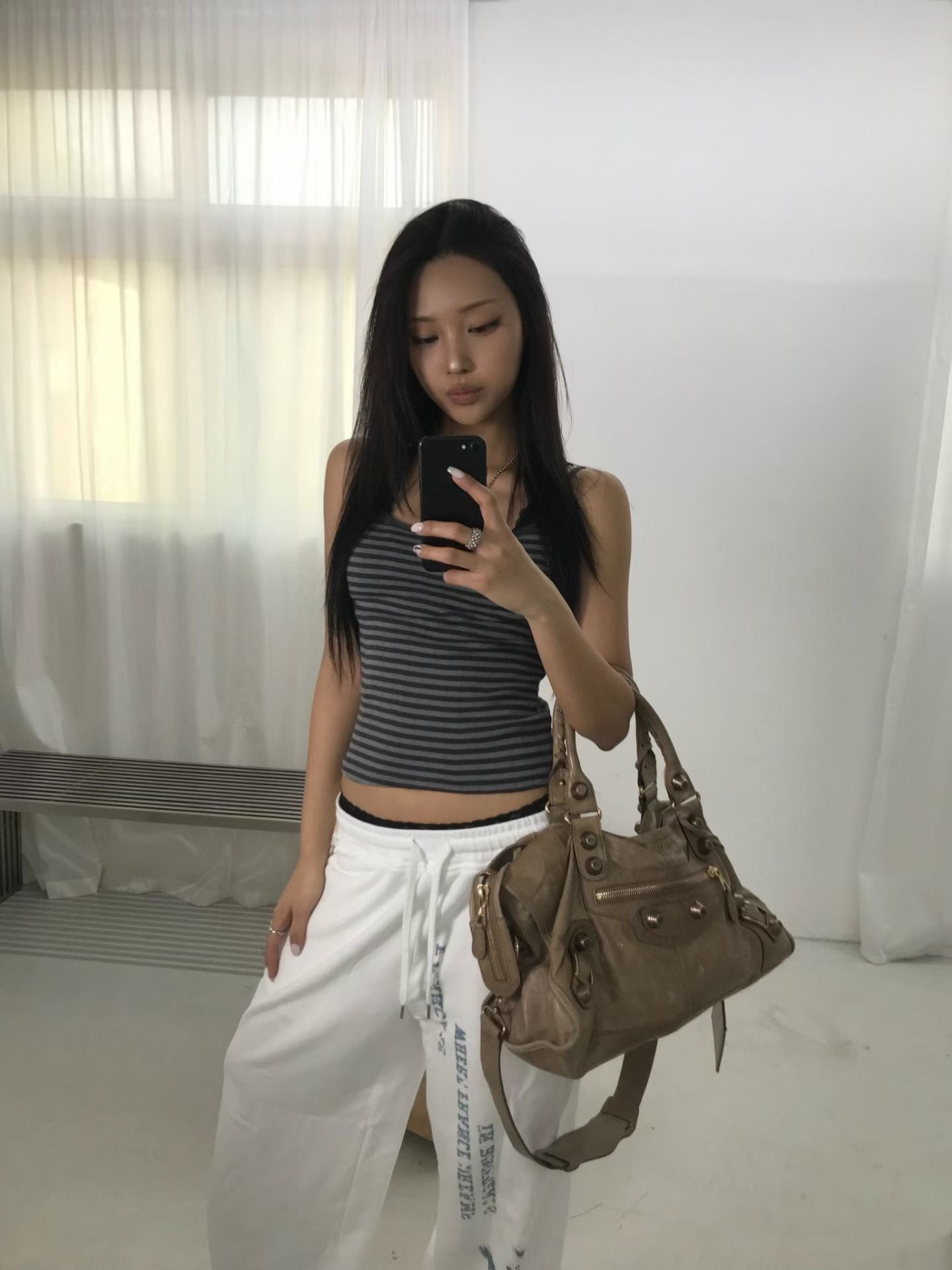 Ribbon striped vest