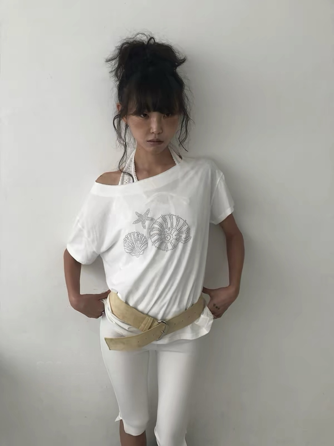 Sea shells oversized tee
