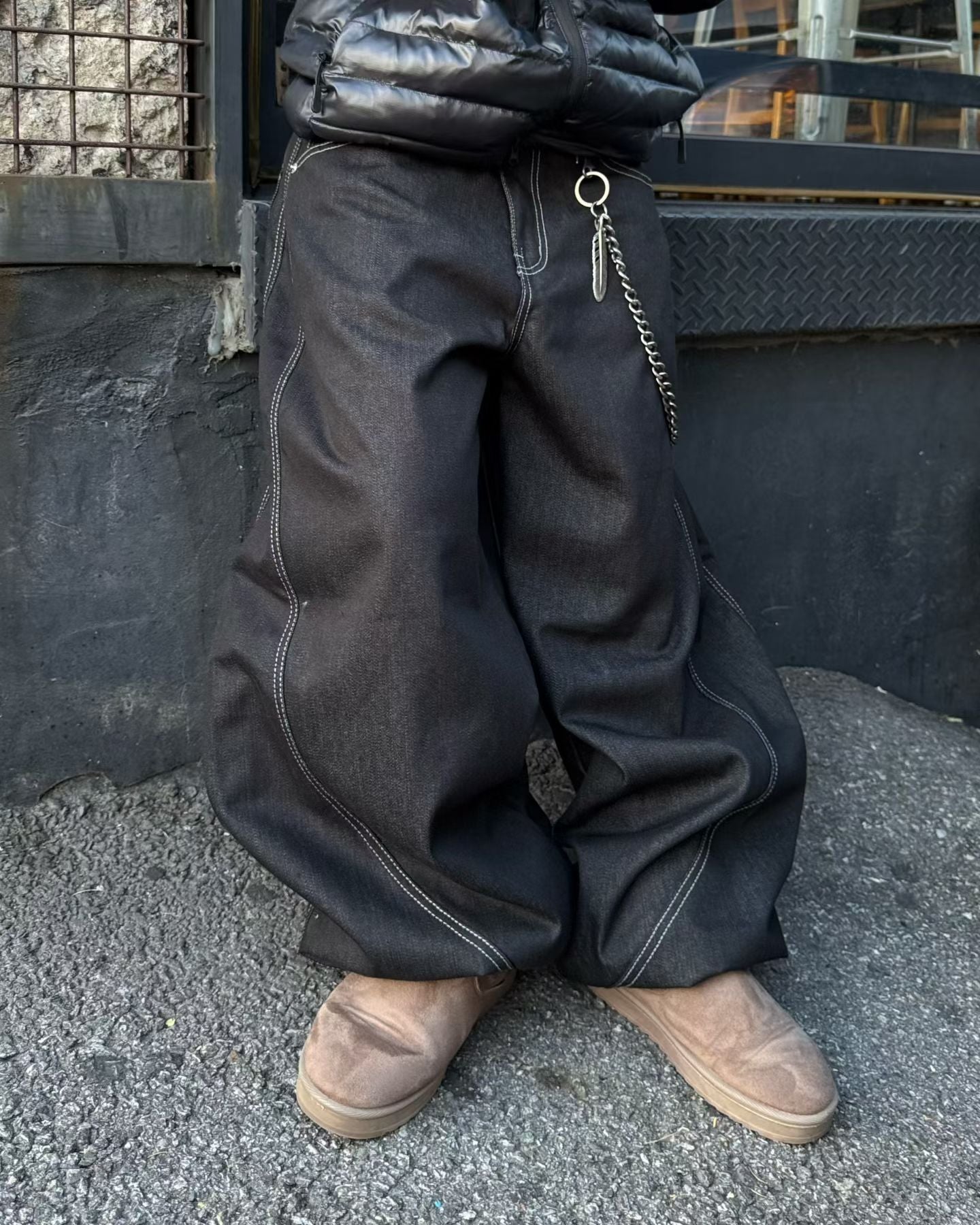 Must have!!明線super wide pants￼