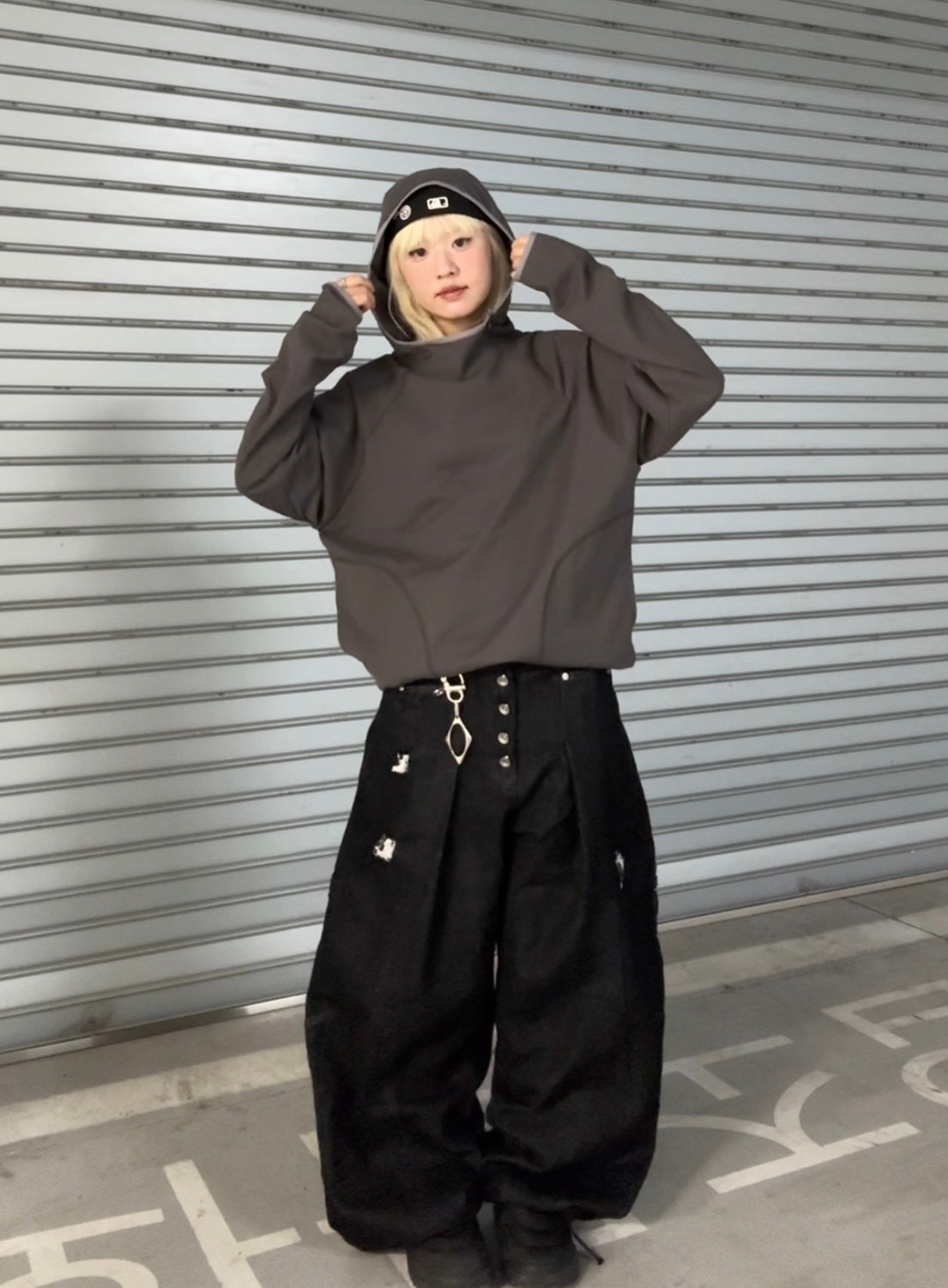 Unisex斜拉鍊hooded tee