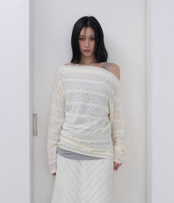 Off shoulder knit top