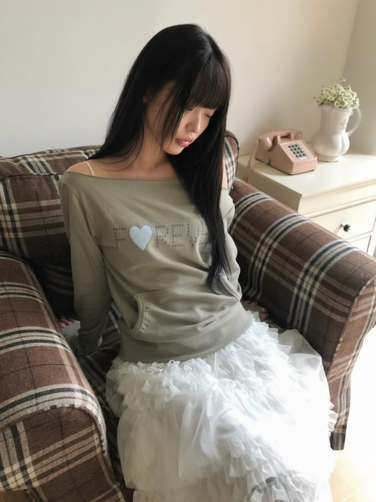 Forever bling off shoulder tee