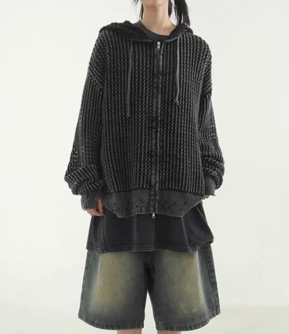 Unisex net damaged outer