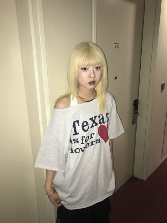 Texas off shoulder tee