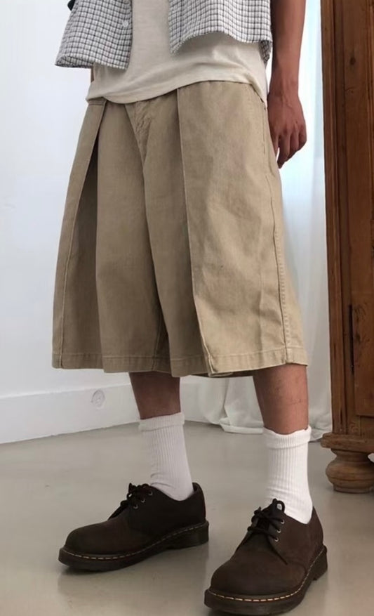Unisex 拼布闊短褲