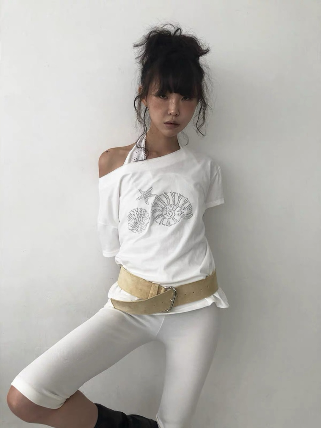 Sea shells oversized tee
