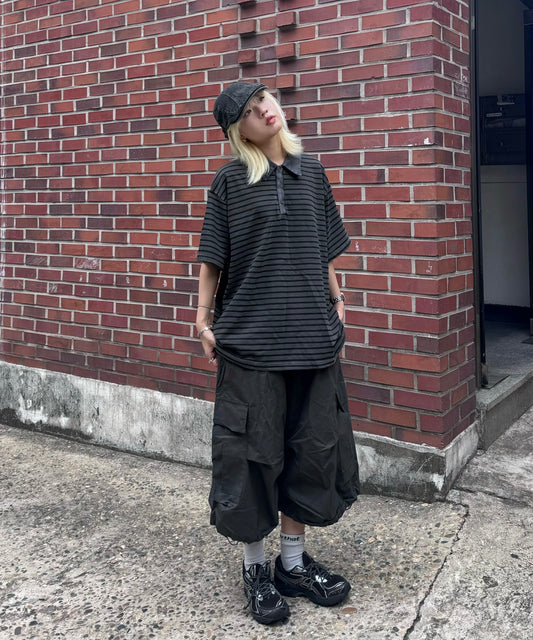 Unisex牛仔領polo top