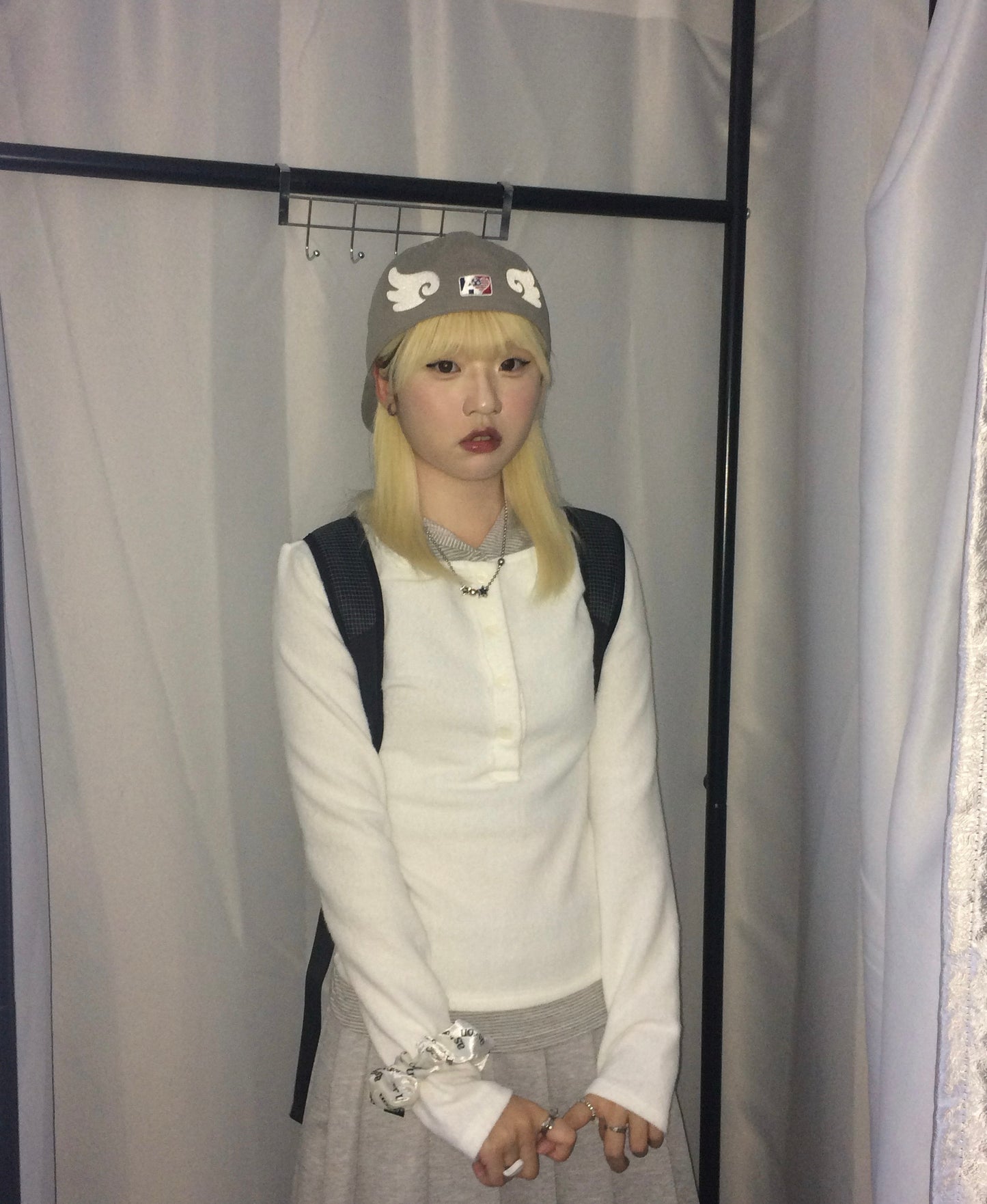 Striped hooded layer top