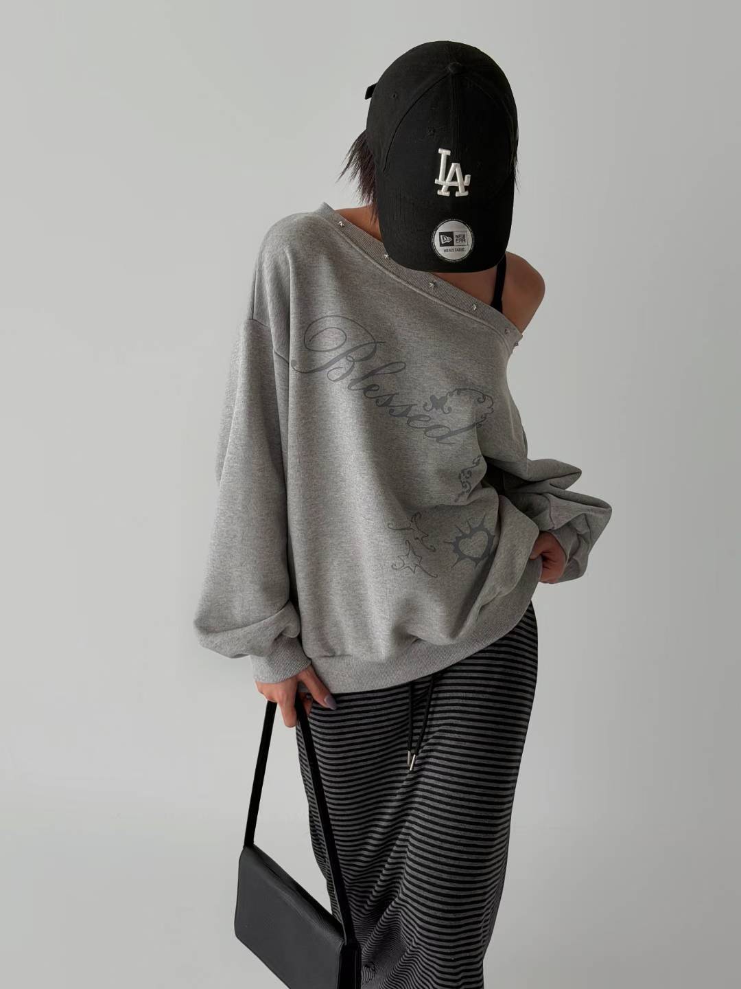 Off shoulder hoodie