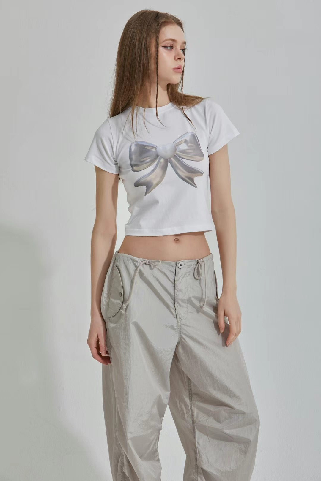 Ribbon crop tee