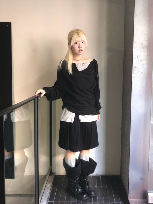 必入百搭泡泡中裙