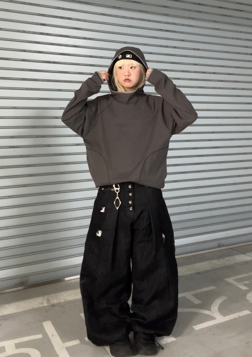 Unisex斜拉鍊hooded tee