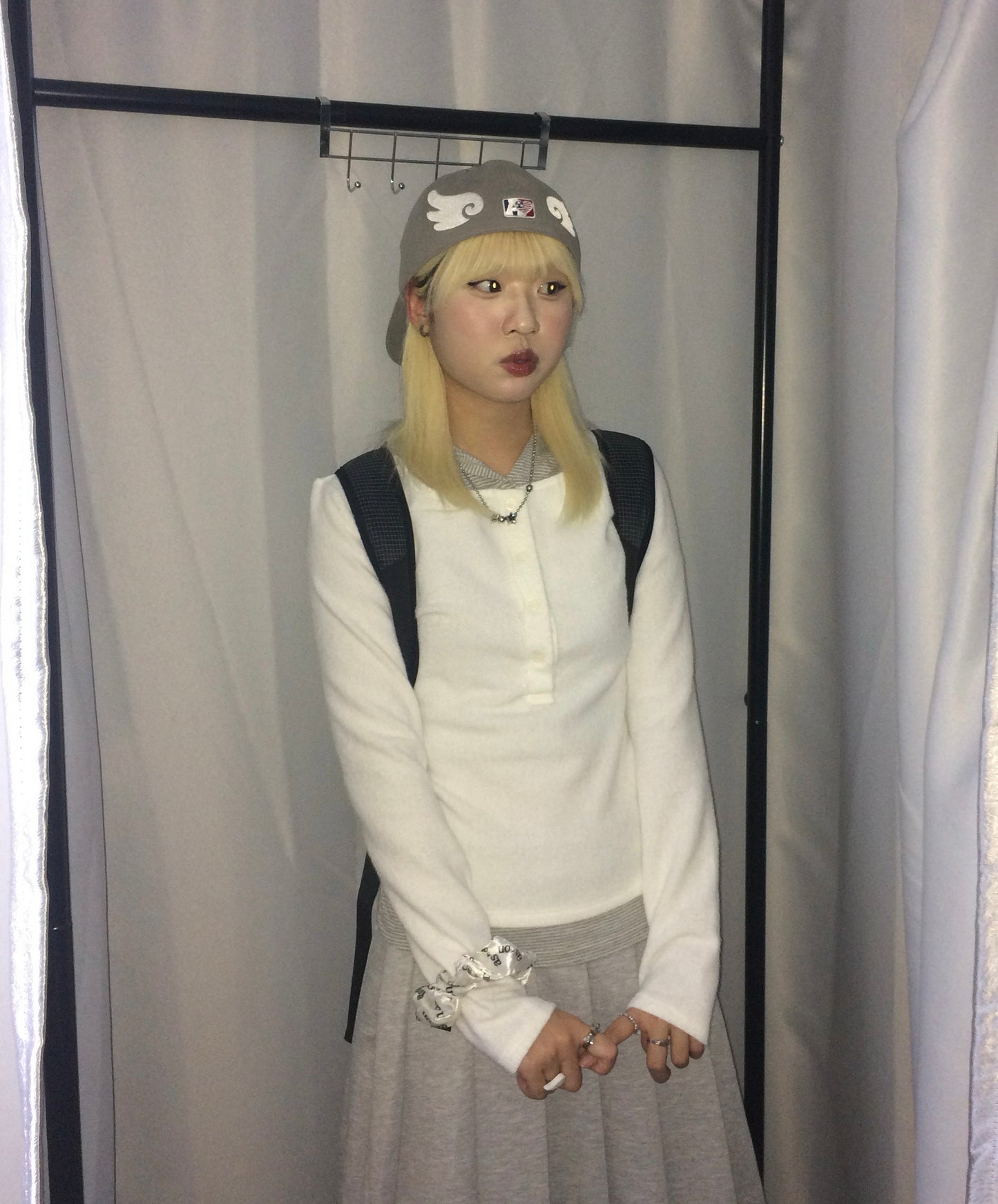 Striped hooded layer top