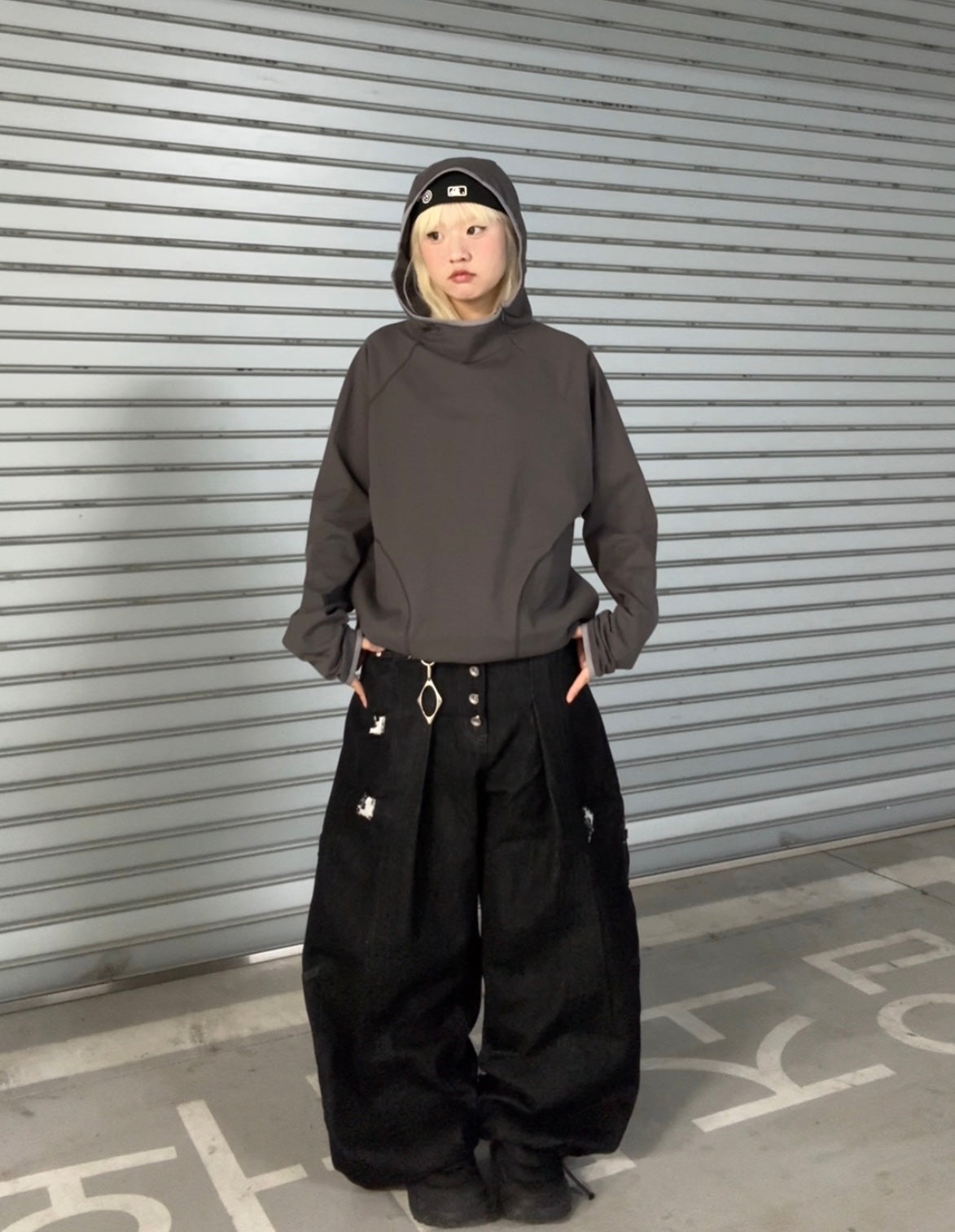 Unisex斜拉鍊hooded tee