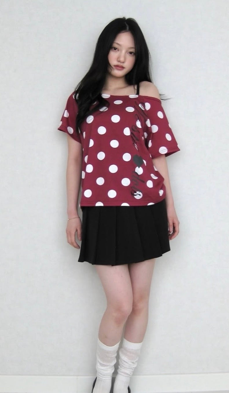 Dot dot off shoulder top