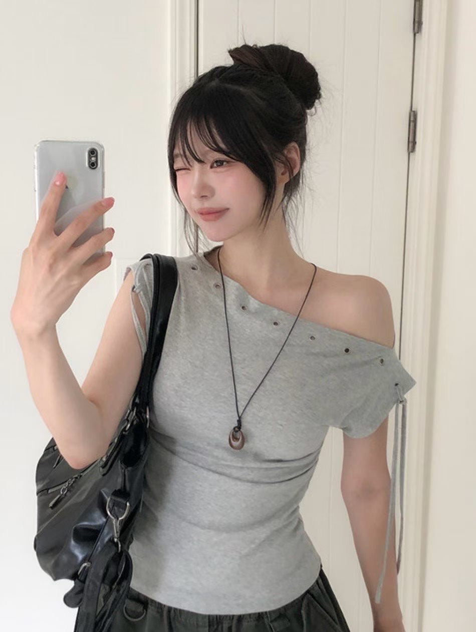 Off shoulder ribbon top