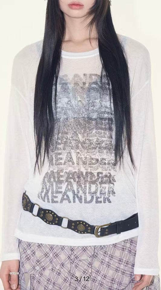 See through oversized print tee