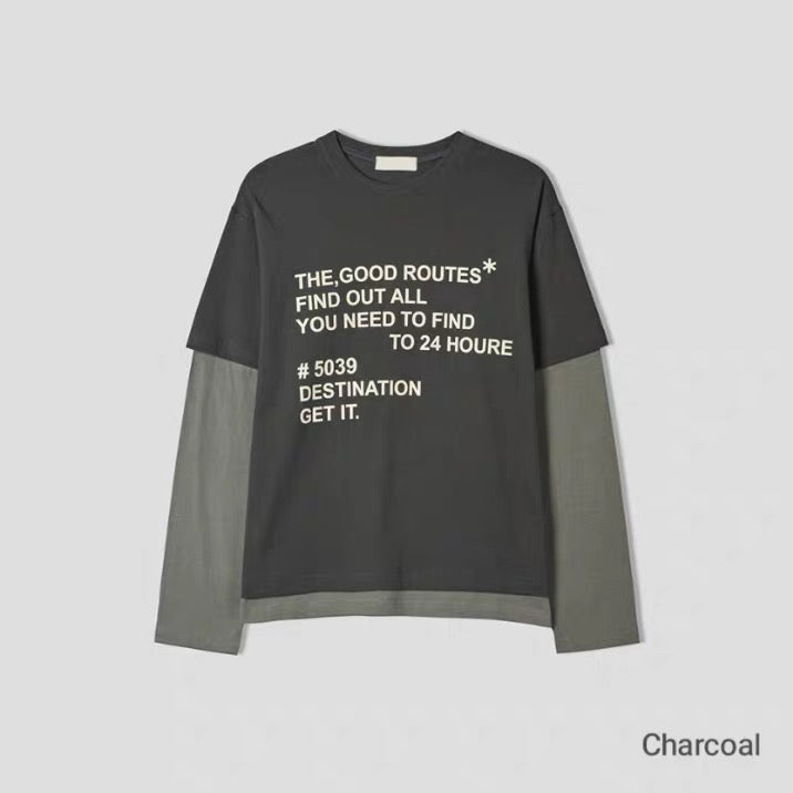 Unisex layer word tee