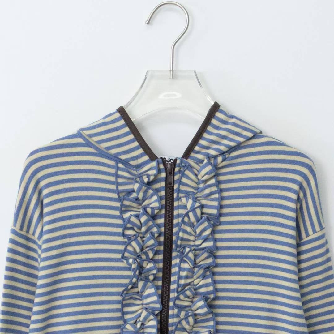 Ruffle striped outer