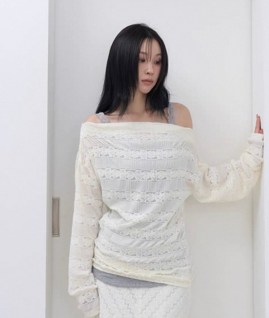 Off shoulder knit top