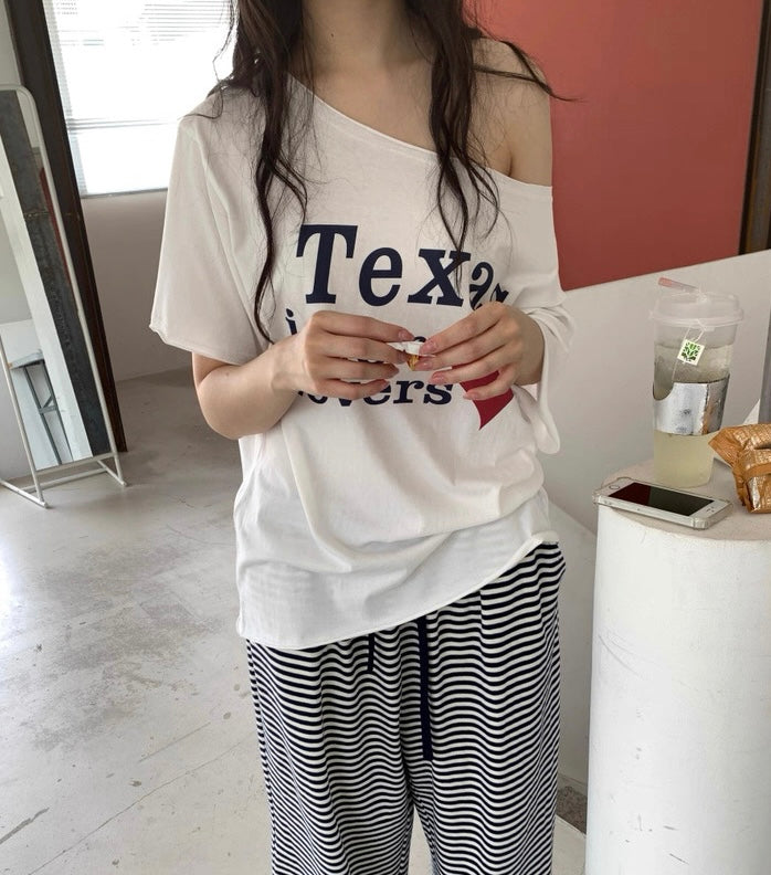 Texas off shoulder tee